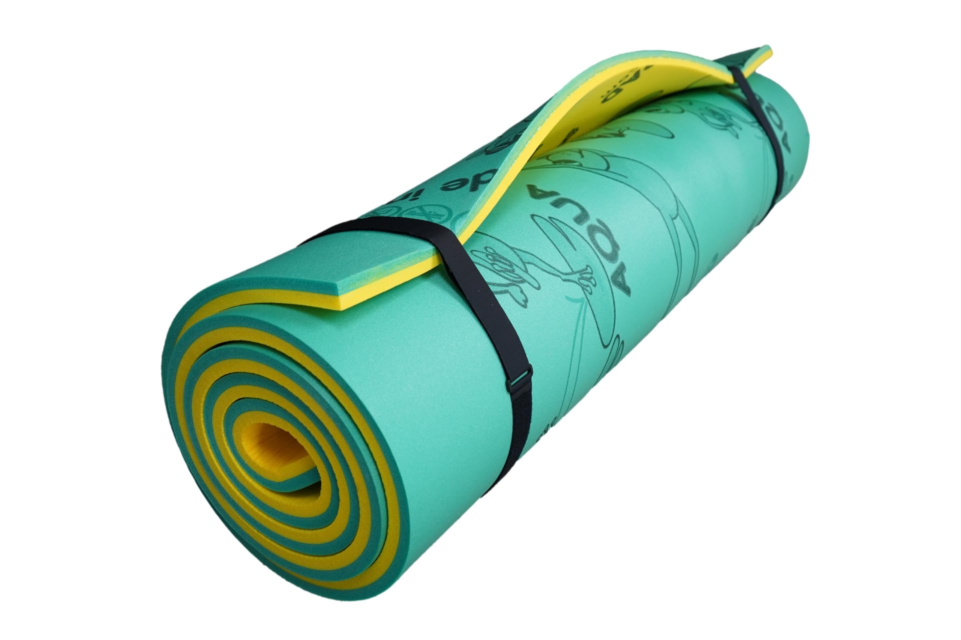 Aqua Lily Pad 20' Giant Original Floating Water Mat Island Float Layer FlexCore Green/Yellow Foam Raft, Made in The USA
