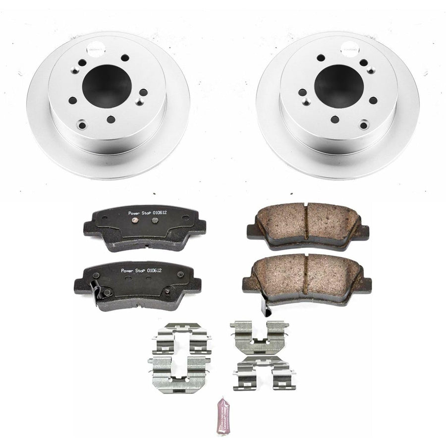 Power Stop CRK5916 Brake Rotor & Coated Ceramic Brake Pads- rear For Kia Soul 2010-2013 [Model Specific]