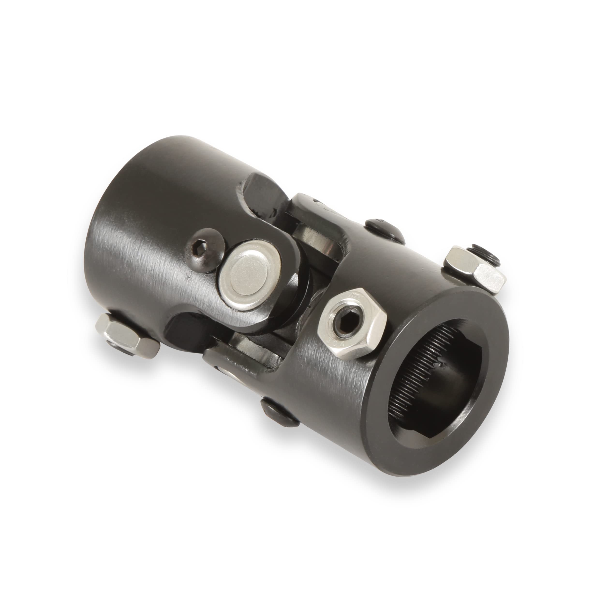 Holley U-Joint 320-104, 1 Inch 48 Spline to 1 Inch DD - Black Zinc