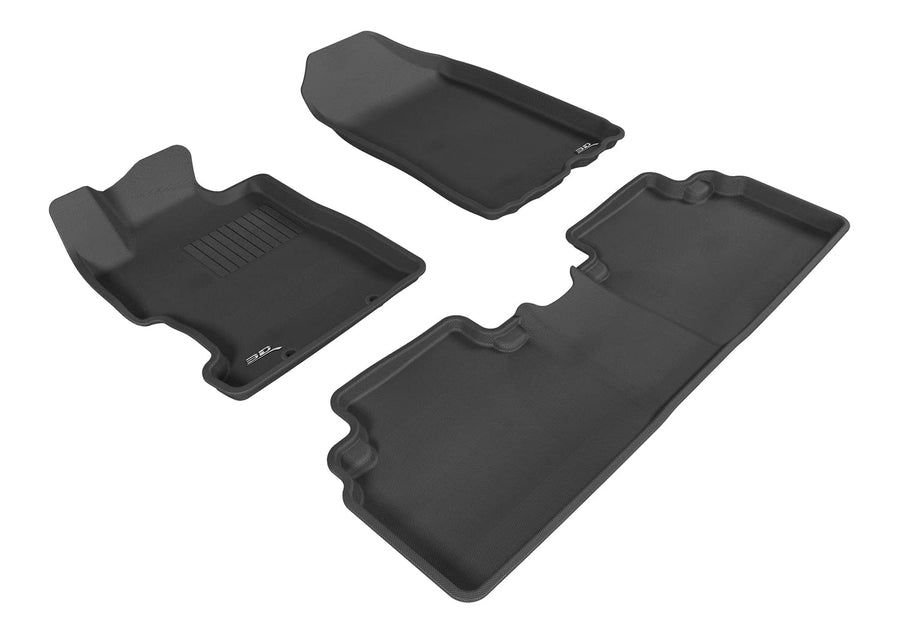 Complete Set 3D MAXpider - L1HD01201509 Custom Fit All-Weather Floor Mat for Select Honda Civic Models - Kagu Rubber (Black)