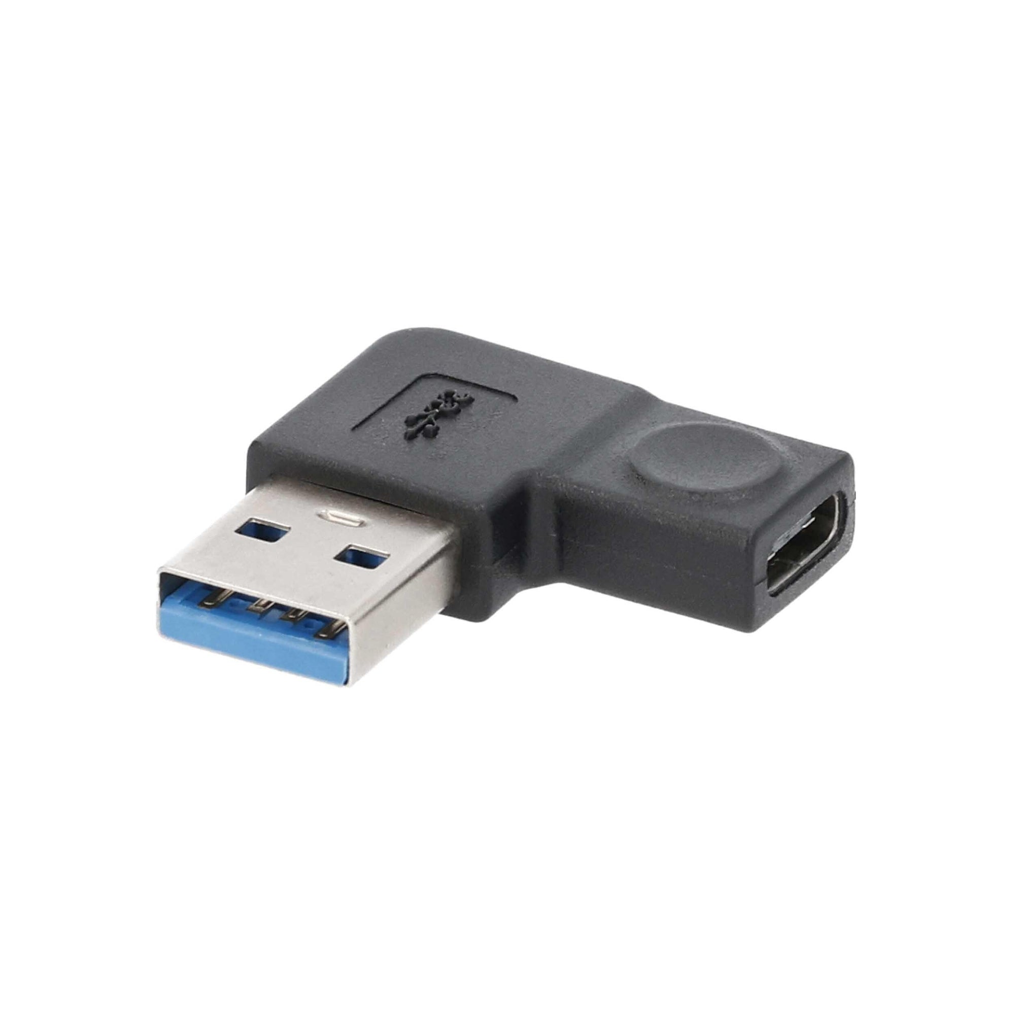USB-A 3.0 Metra Brands to USB-C 2.0 Right Angle Adapter
