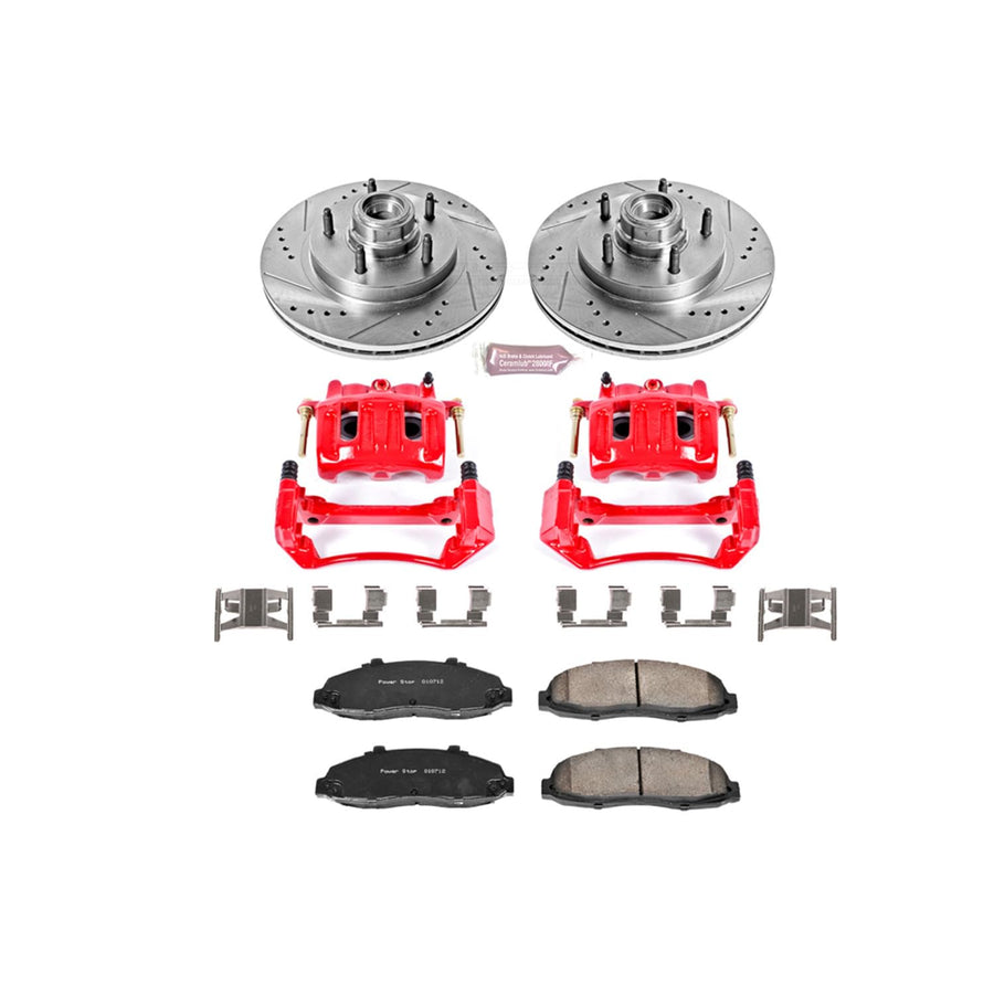 Power Stop 1-Click Performance Brake Kit with Caliper For Ford F-150 KC1865 1997-2000 [Model Specific]