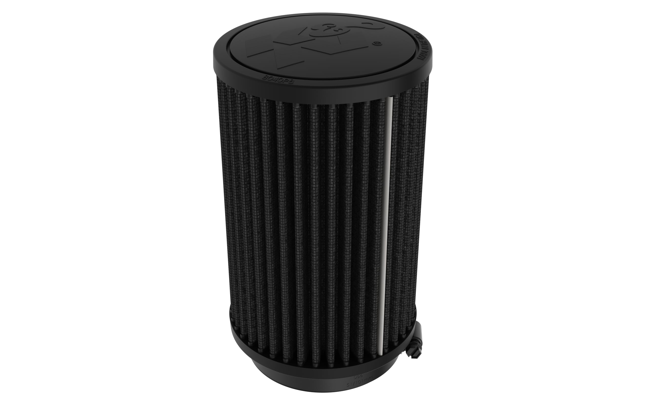 Dryflow K&N Lifetime Universal Clamp-On Air Filter: Dry Synthetic, Oil-Free: Flange Diameter: 2.875 In, Filter Height: 6 In, Flange Length: 0.625 In, Shape: Round Straight, RU-3117HBK