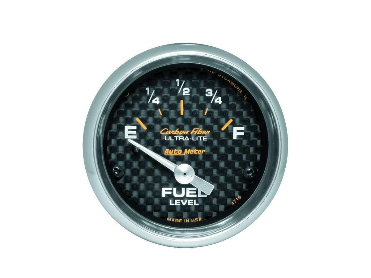 Auto Meter Carbon Fiber 4716 Electric Fuel Level Gauge