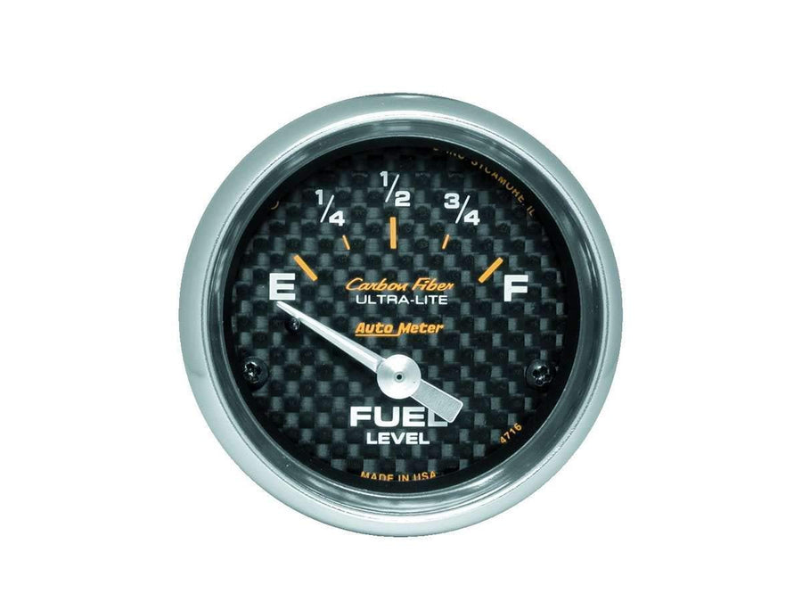 Auto Meter Carbon Fiber 4716 Electric Fuel Level Gauge