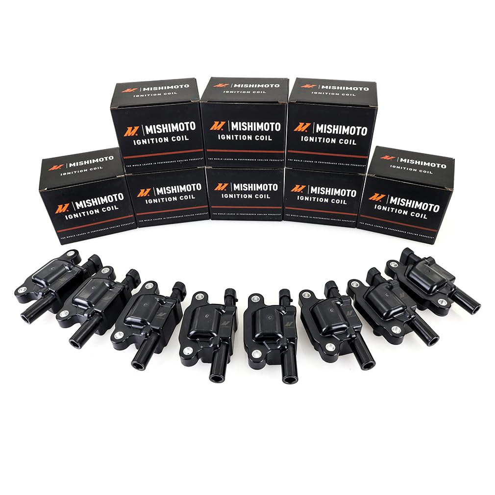 Mishimoto Coil Ignition, Compatible with Gen V LS2/LS3/LS4/LS7/LS9 Engines 2007+, Set of 8