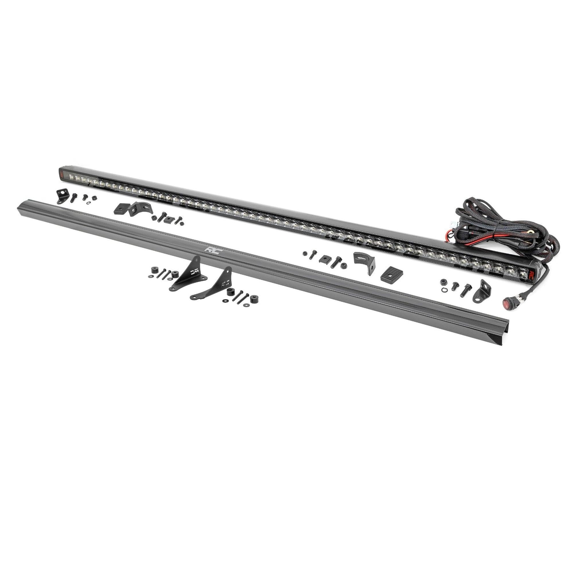 50" Rough Country LED Light Bar Kit for Jeep Wrangler JL & Gladiator JT (2018-2025) - Hood Mount, 270W Spectrum Series, 24,300 Lumens, Combo Spot & Flood Beam
