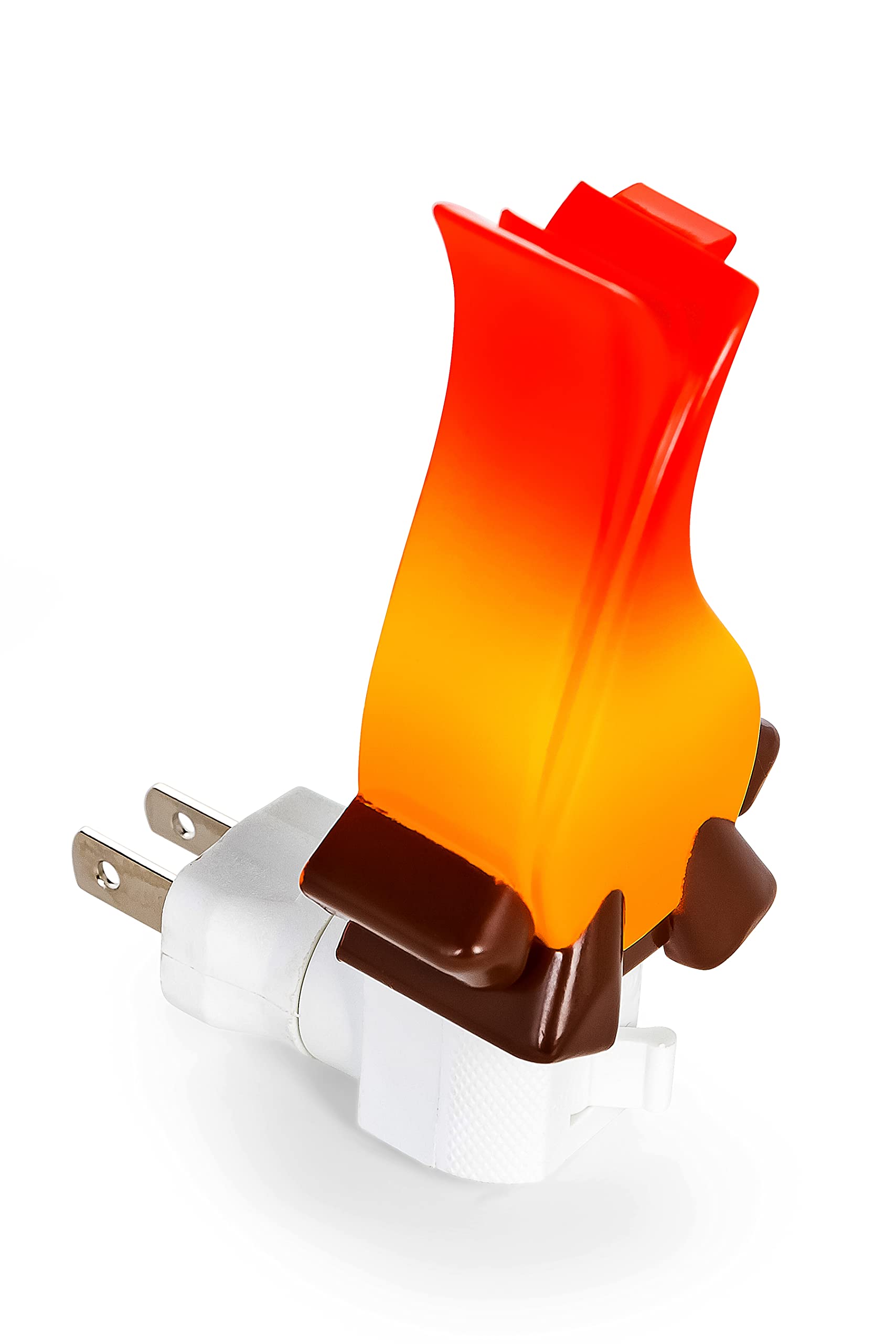 Camco Night Light Campfire Plug-in - Uses LED Bulbs, Creates Warm Glow - Camper Decor Features Fun Design, 360 Degree Swivel Base, and On/Off Switch - Great for RVs and Campers (53087)