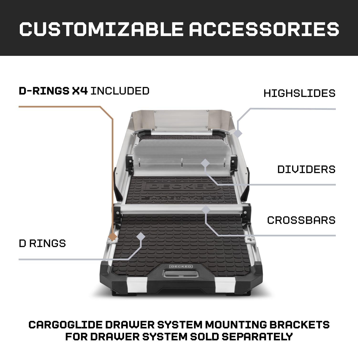 Truck Bed Slide CargoGlide – 600 lb Capacity, 75% Extension – Heavy-Duty Pickup Cargo Slide for Easy Bed Access – Compatible with CargoGlide 600/75% / 24" W / 68" L