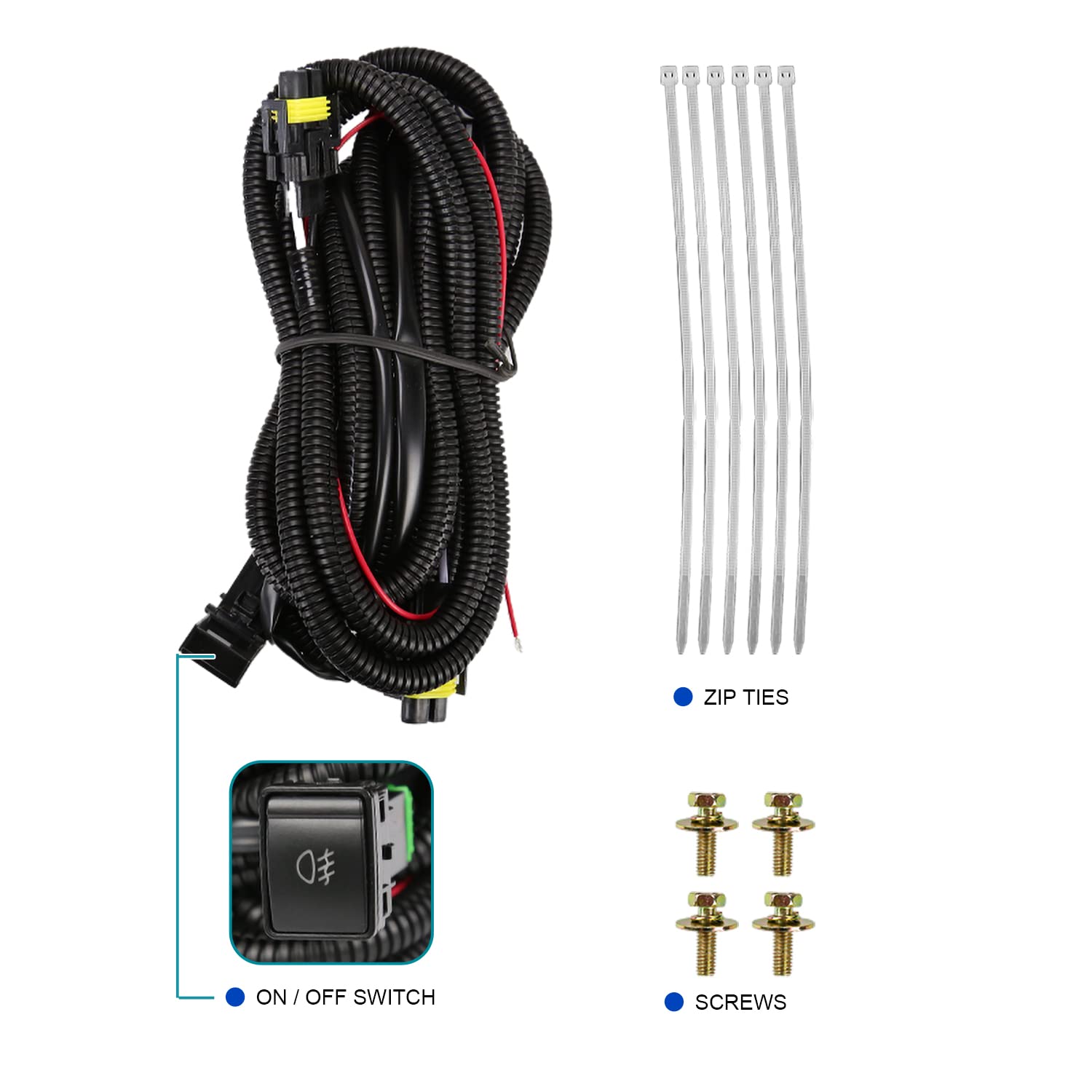 Fog Lights SPEC-D TUNING + H11 Bulbs + Switch Compatible with 2019-2021 Nissan Altima, Left + Right Pair Assembly