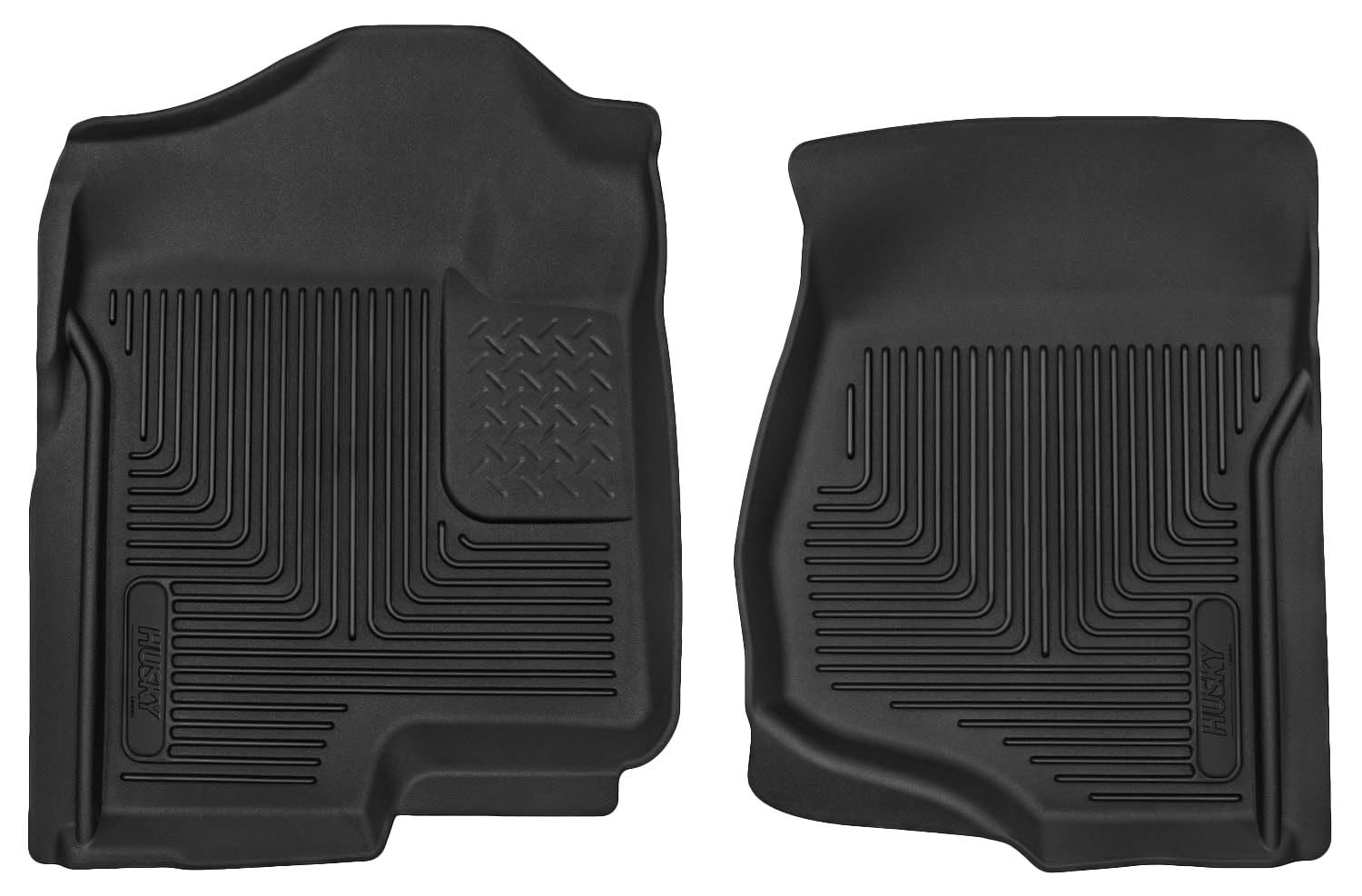 Husky Liners Floor Mats X-act Contour | Fits Various 2007-2014 Chevrolet Silverado & GMC Sierra, Suburban, Yukon, Tahoe, Cadillac Escalade (See Description) | Front Row, 2-pc Black - 53101