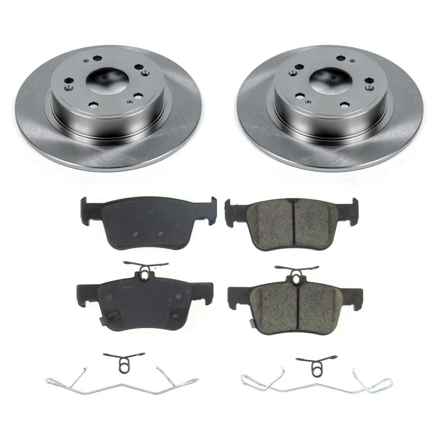 Power Stop KOE8063 Rear Replacement Brake Kit-OE Brake Rotors & Ceramic Brake Pads For 2018 2019 2020 2021 2022 Honda Accord [Application Specific]