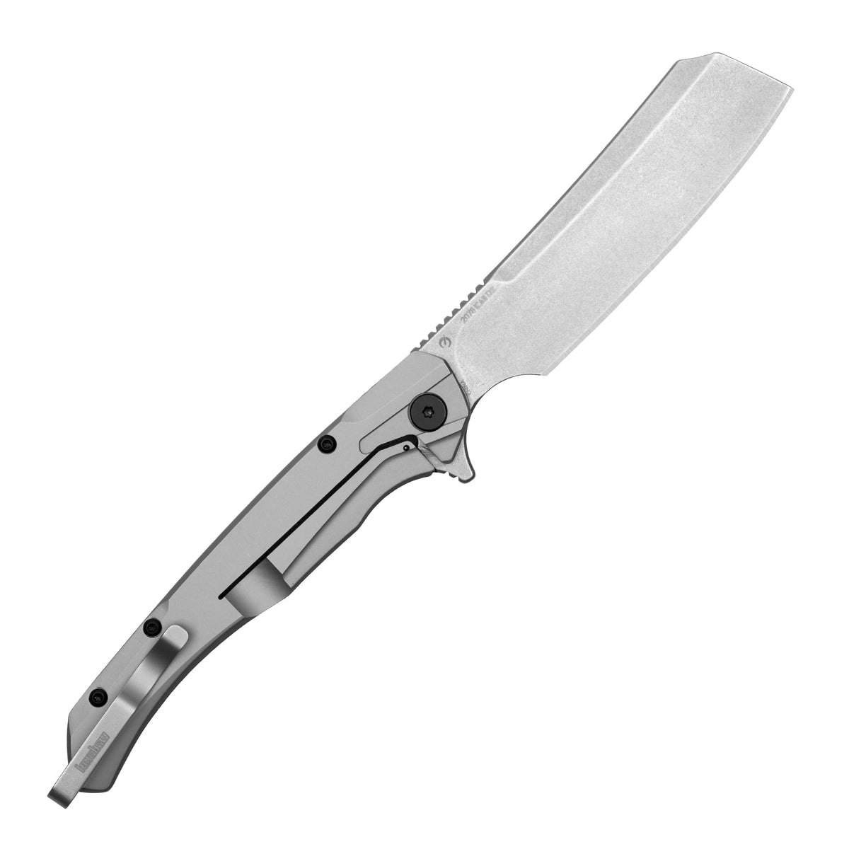 Kershaw Cleaver Strata Pocket Knife, Black, 4 Inch High-Carbon Steel Blade, EDC with Manual Opening, Deep-Carry Pocketclip, Everyday Carry Pocket Knife for Men and Women