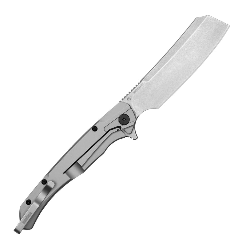 Kershaw Cleaver Strata Pocket Knife, Black, 4 Inch High-Carbon Steel Blade, EDC with Manual Opening, Deep-Carry Pocketclip, Everyday Carry Pocket Knife for Men and Women