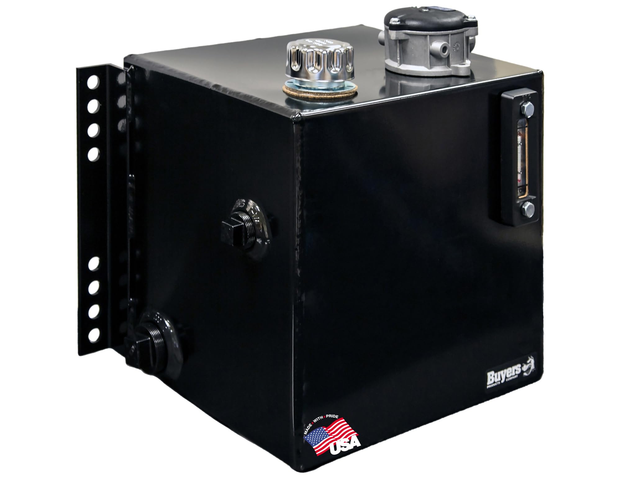 15 Gallon Buyers Products Company Side Mount Steel Hydraulic Reservoir with 10 Micron Filter