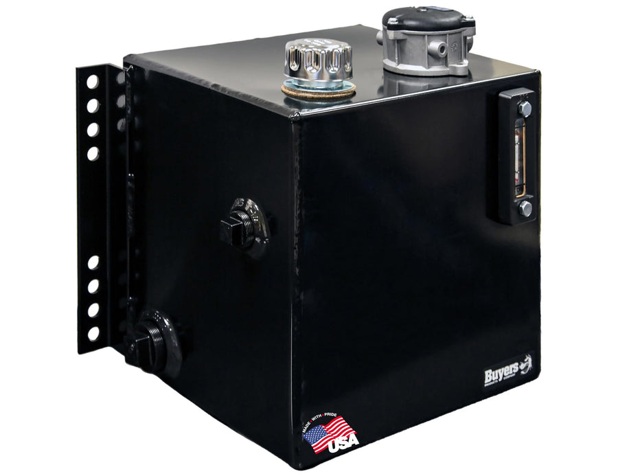 15 Gallon Buyers Products Company Side Mount Steel Hydraulic Reservoir with 10 Micron Filter