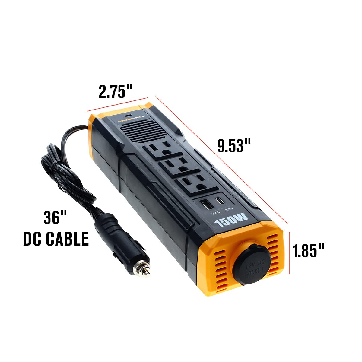 150 Watt PowerDrive PWD150S Inverter Power Strip
