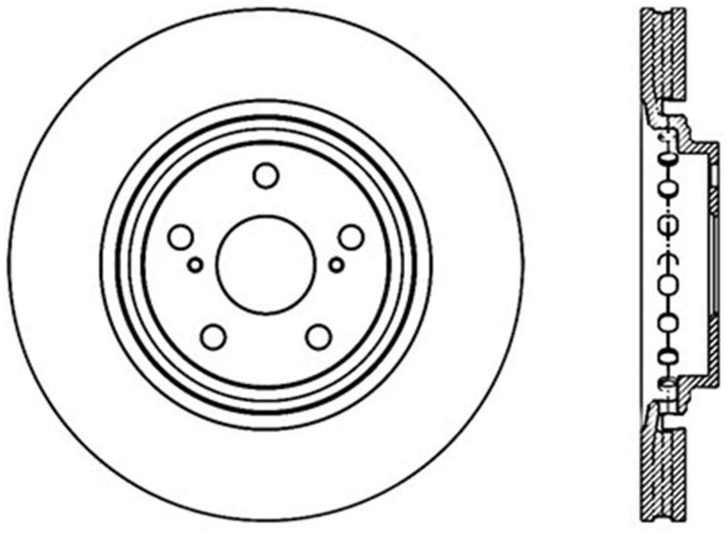 Automotive Replacement StopTech 127.44158L Front Left Drilled and Slotted Disc Brake Rotor Fits Select Lexus NX200t/NX300/NX300h/RX350, Toyota Highlander/Sienna