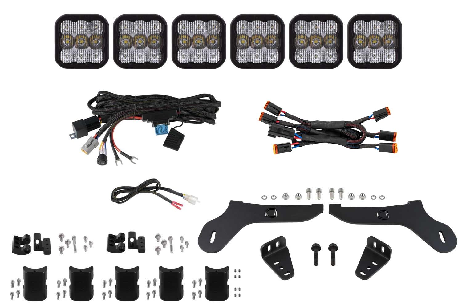 Diode Dynamics SS5 Lightbar Kit Grille CrossLink compatible with Ford Raptor 2017-2020, White Combo Pro