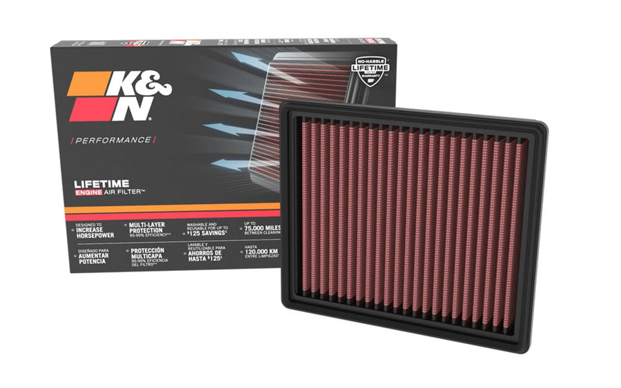 K&N Original High-Flow Lifetime Engine Air Filter: Increase Power: Premium, Washable: Compatible with 2.5L 2020-2025 Ford/Lincoln: Escape, Maverick, Corsair, 33-5122
