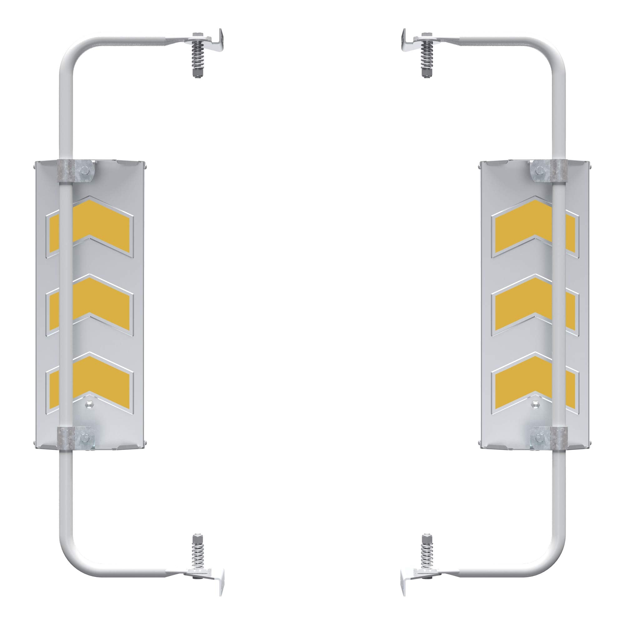 604710 Retrac 6 x 16-Inch Stainless Steel Yellow Chevron Step Van Mirror Assemblies, Universal Driver and Passenger-Side Set, Carbon Steel