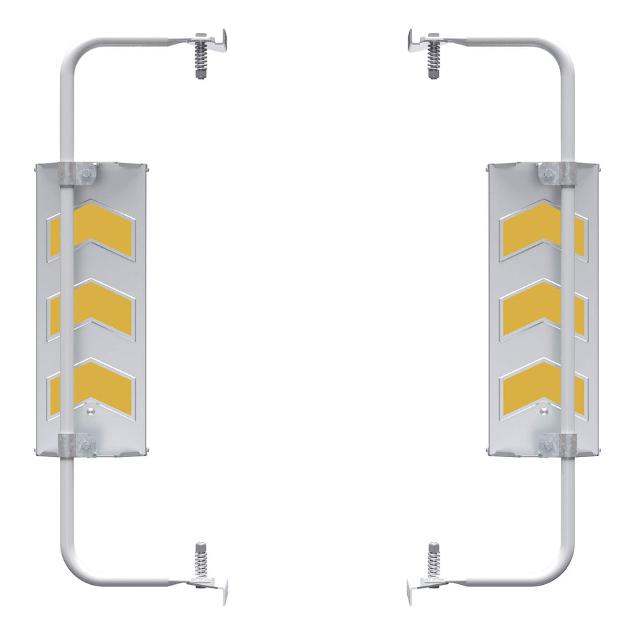 604710 Retrac 6 x 16-Inch Stainless Steel Yellow Chevron Step Van Mirror Assemblies, Universal Driver and Passenger-Side Set, Carbon Steel