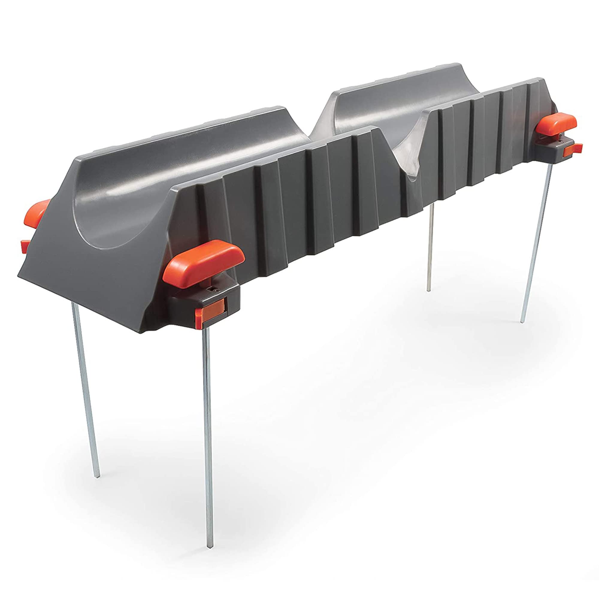 Camco Sewer Hose Support Kit / RV Rhino - Supports Up to 20-Feet of RV Sewer Hose - Features Nesting Design for Easy RV Storage & Includes (6) 30” Section w/4 Stakes Each (43071)