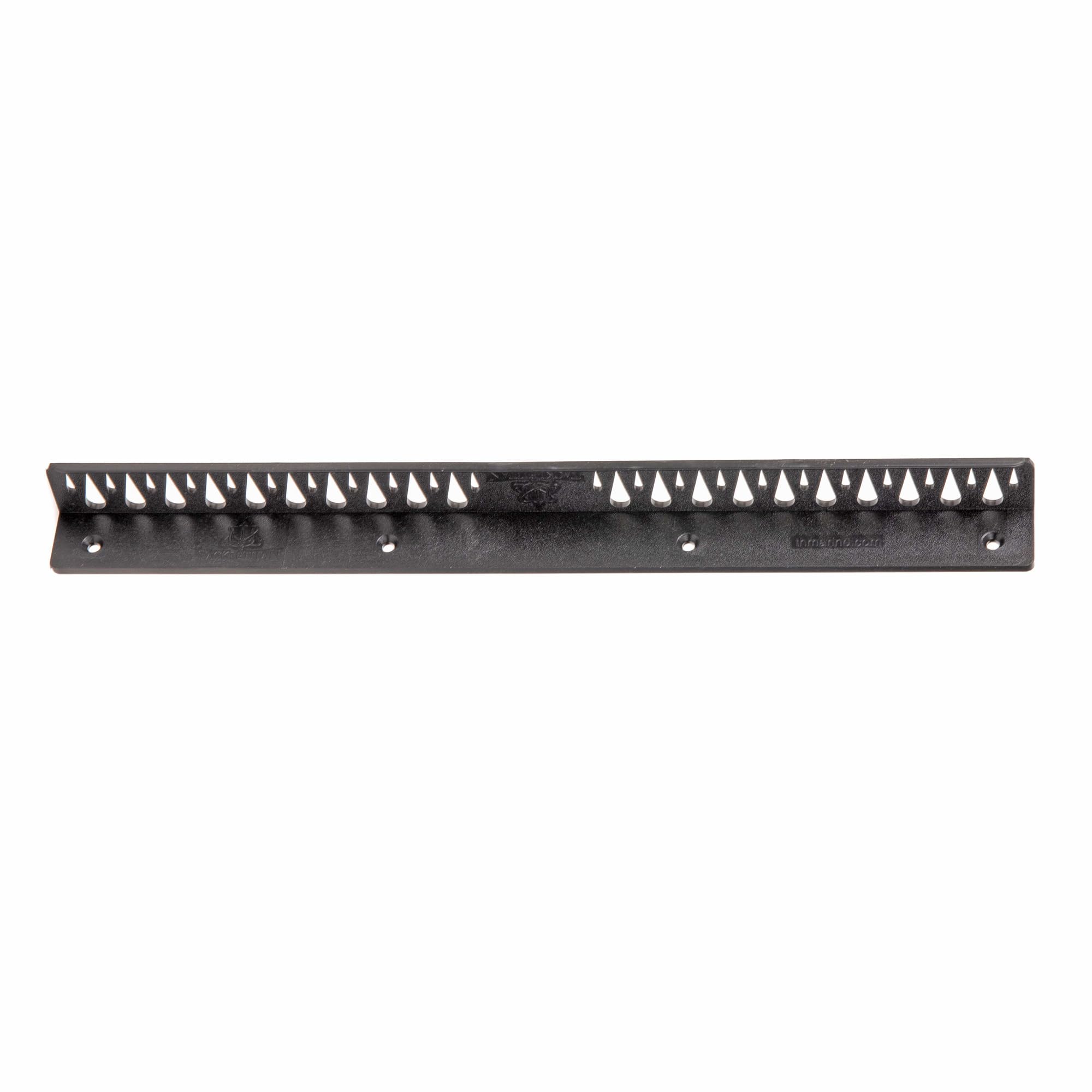 T-H Marine Fishing Lure Rack Tackle Titan – 14" Black – Holds 40+ Hook and Rig Lures – Tackle Storage Organizer with 20 Large & 22 Small Holes – Mounts with Screws or Tape – Compact Boat Use