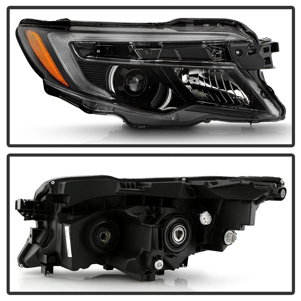 Honda Pilot 2016-2021 / Ridgeline 2017-2020 Spyder (OE) Halogen w/DRL Projector Headlights - OE Black Right