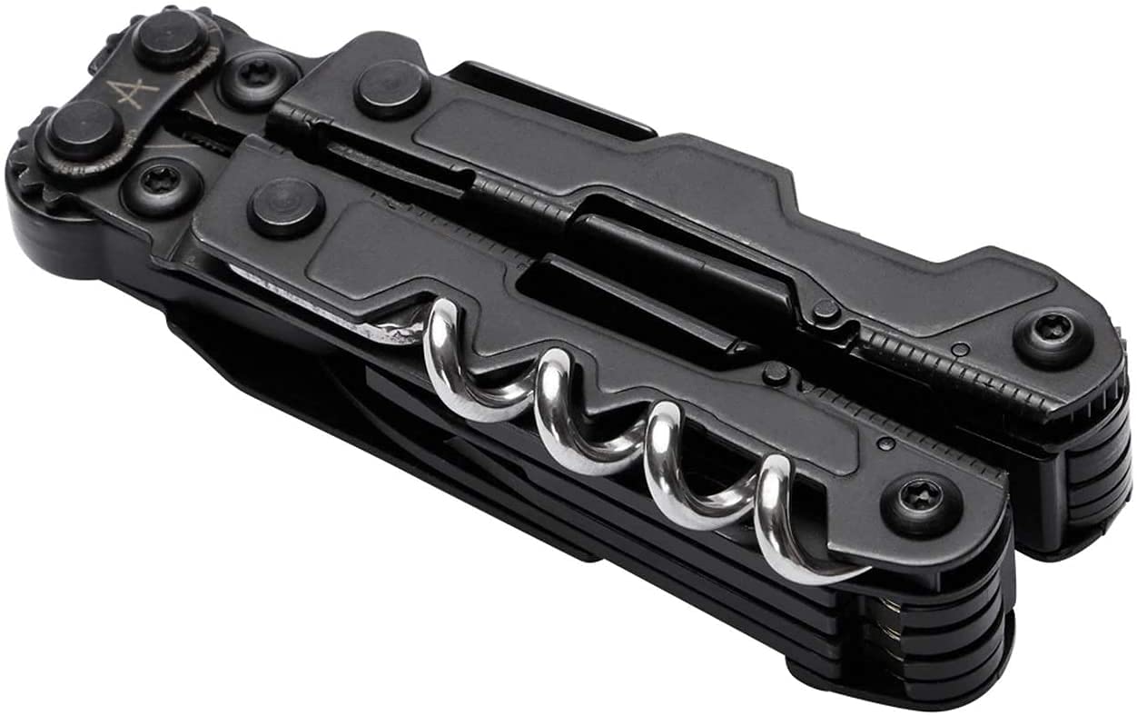 SOG Mini PowerLitre Utility Multi-Tool w/ 19 Lightweight Tools, Compact 5 Inch Long Utility Tool with Knife, Screwdriver, Hex Bit Holder, Black
