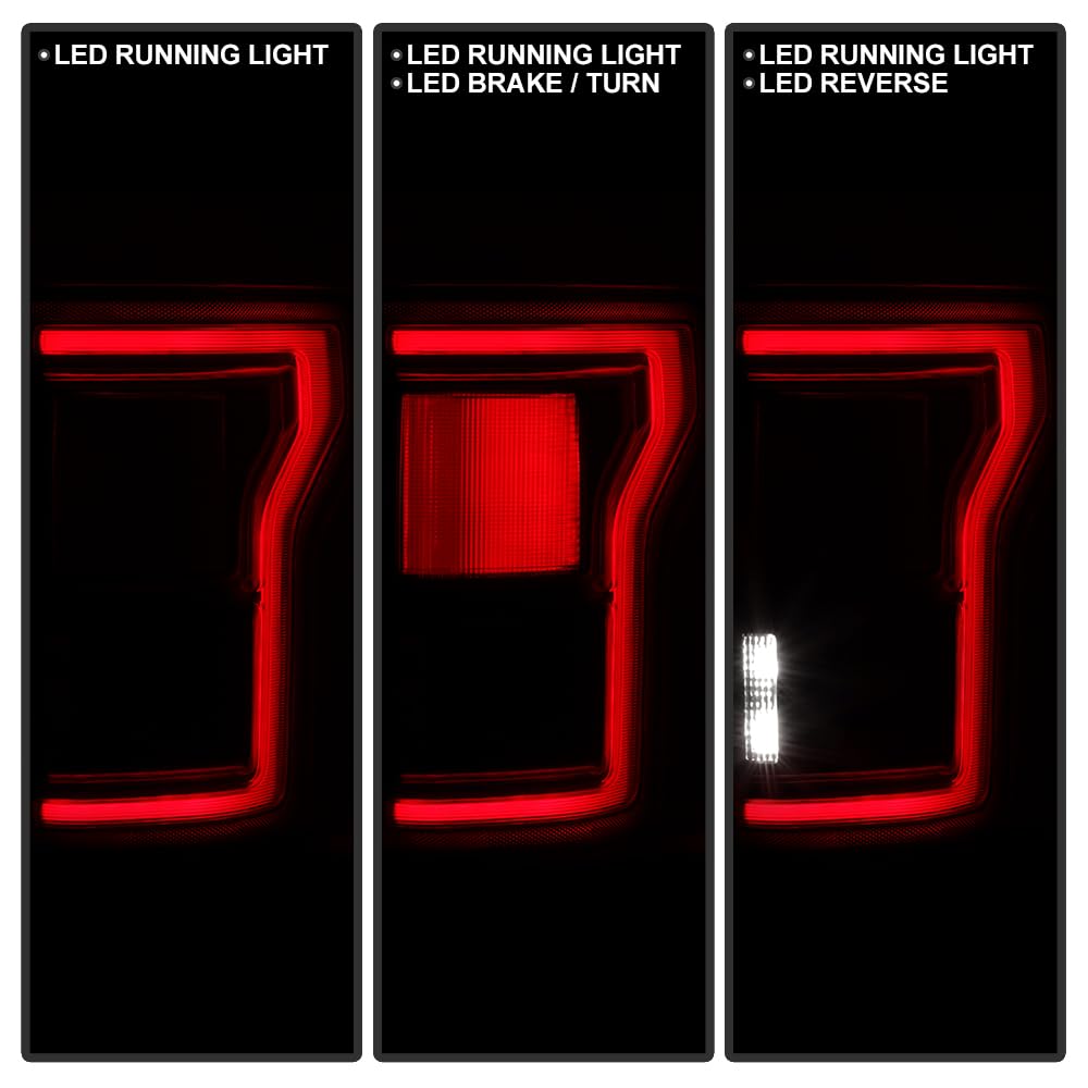 Ford F150 15-20 Halogen Fit (OE Plus Raptor BSD Style) LED Tail Lights - Red Smoke