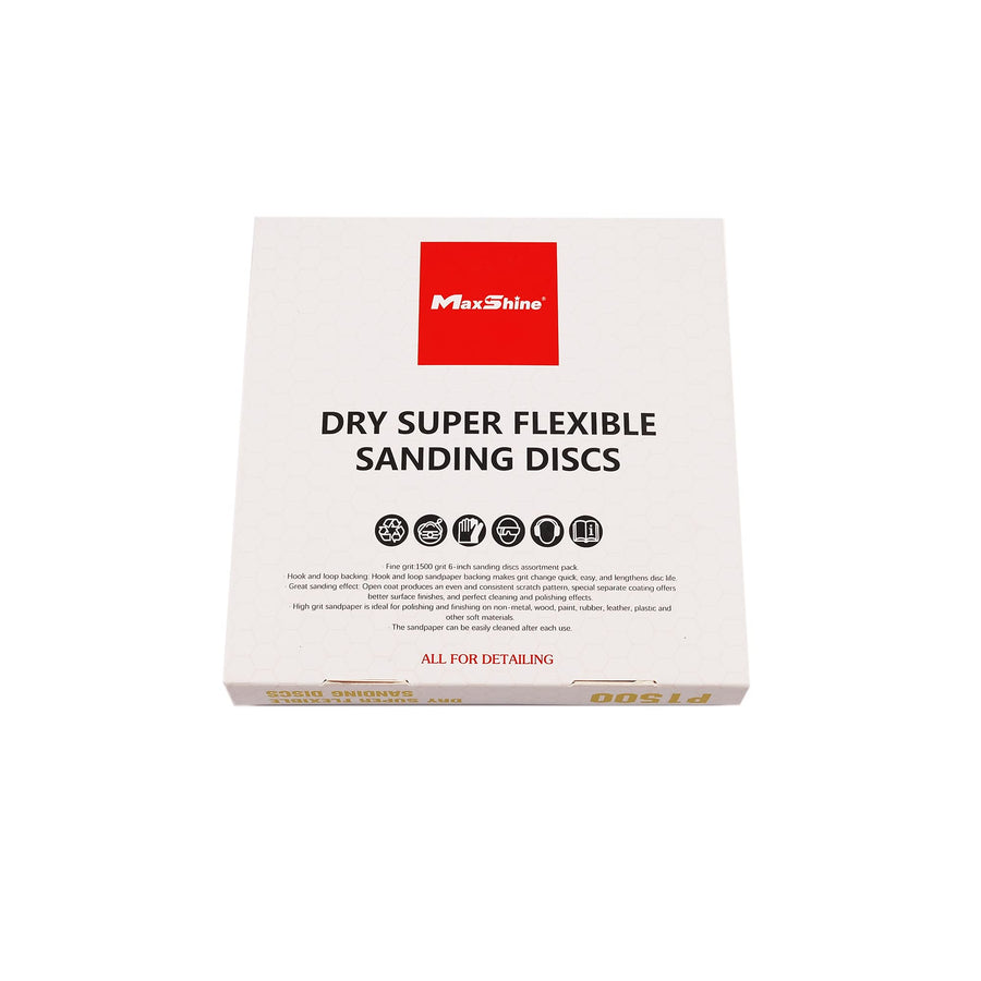 25-Pack Maxshine 6" Universal Sanding Discs – Sandpaper Assortment (1500 Grit) – High-Performance Hook & Loop Discs for Wet or Dry Sanding – Ideal for Automotive & Paint Preparation