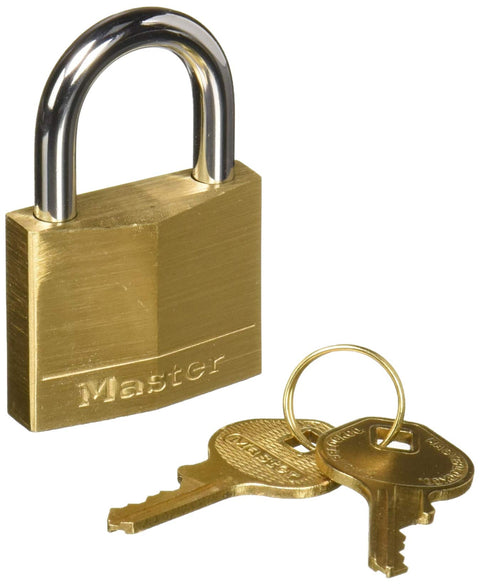 6 Pack Master Lock 140D 1-9/16in. Wide Solid Brass Body Padlock