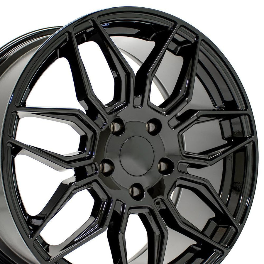 18 Inch OE Wheels CV03C Rim Fits Corvette C8 Z06 Style 5x120.65 18x8.5 Gloss Black - Hollander 95580 (1)