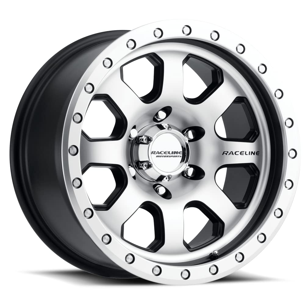Wheels Raceline 929M AVENGER Black W/Machined Finish 17X9"5X5 Bolt Pattern -12mm Offset/(4.5"B/S) 8 Spoke Aluminum Passenger Car Wheels, Full Size Replacement Black Car Rims