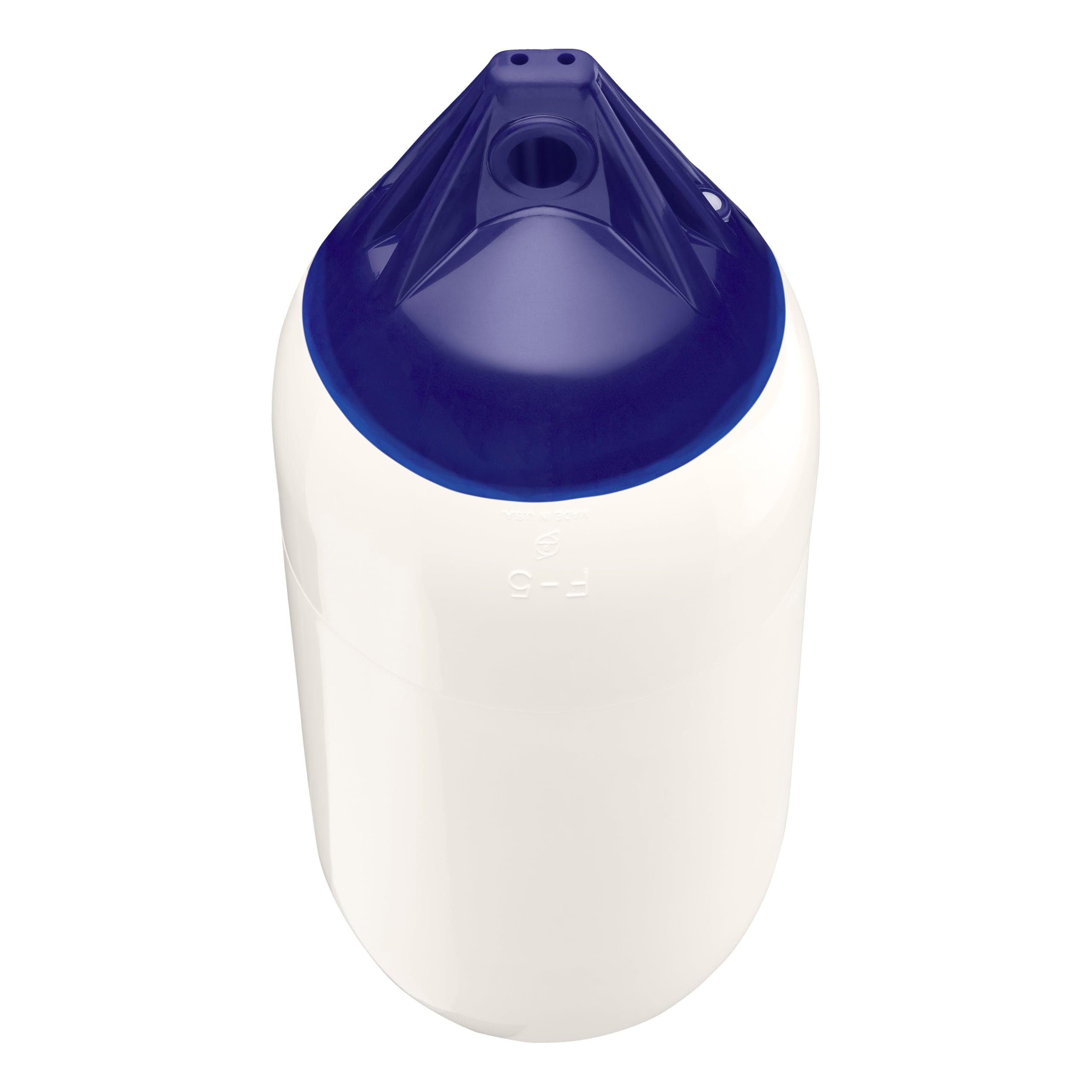Polyform Boat Fender F-5 Standard Blue Ropehold - White