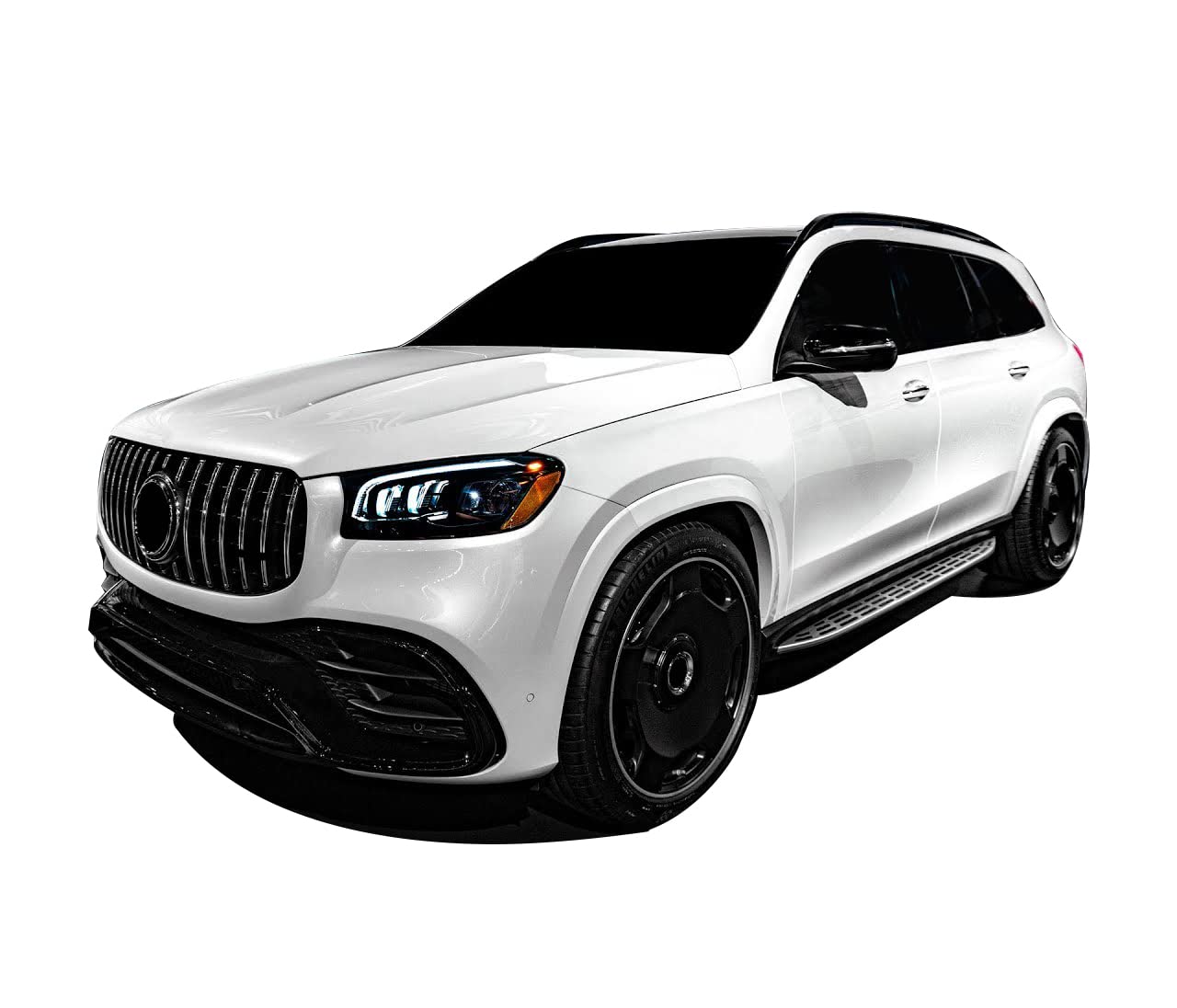 Aluminum Black Horse OEM Replica Running Boards Compatible with2020-2024 Mercedes-Benz GLS450/GLS580