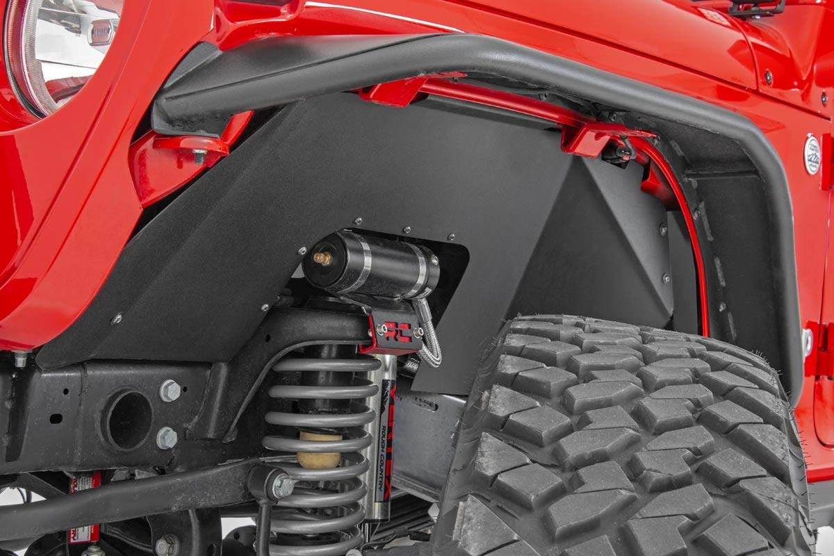 Rough Country Inner Fenders Front for 2018-2023 Jeep Wrangler JL - 10497A Black