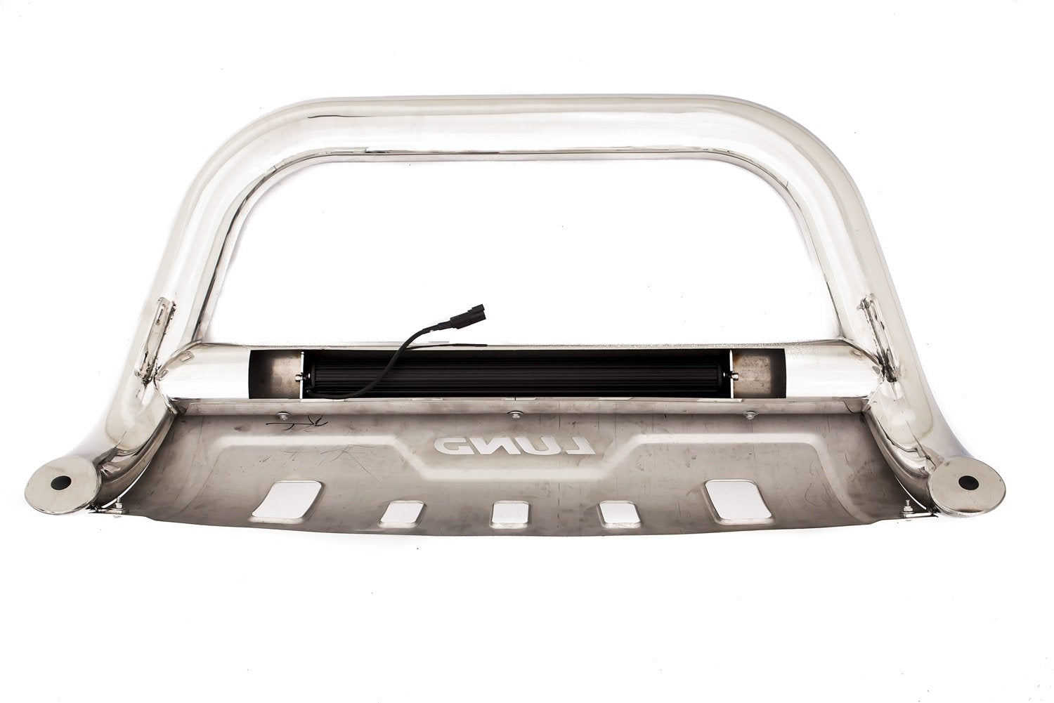 Lund Stainless Bull Bar 47021205 with LED Light Bar & Wiring Harness for 2010-2018 RAM 2500/3500, Polished Steel