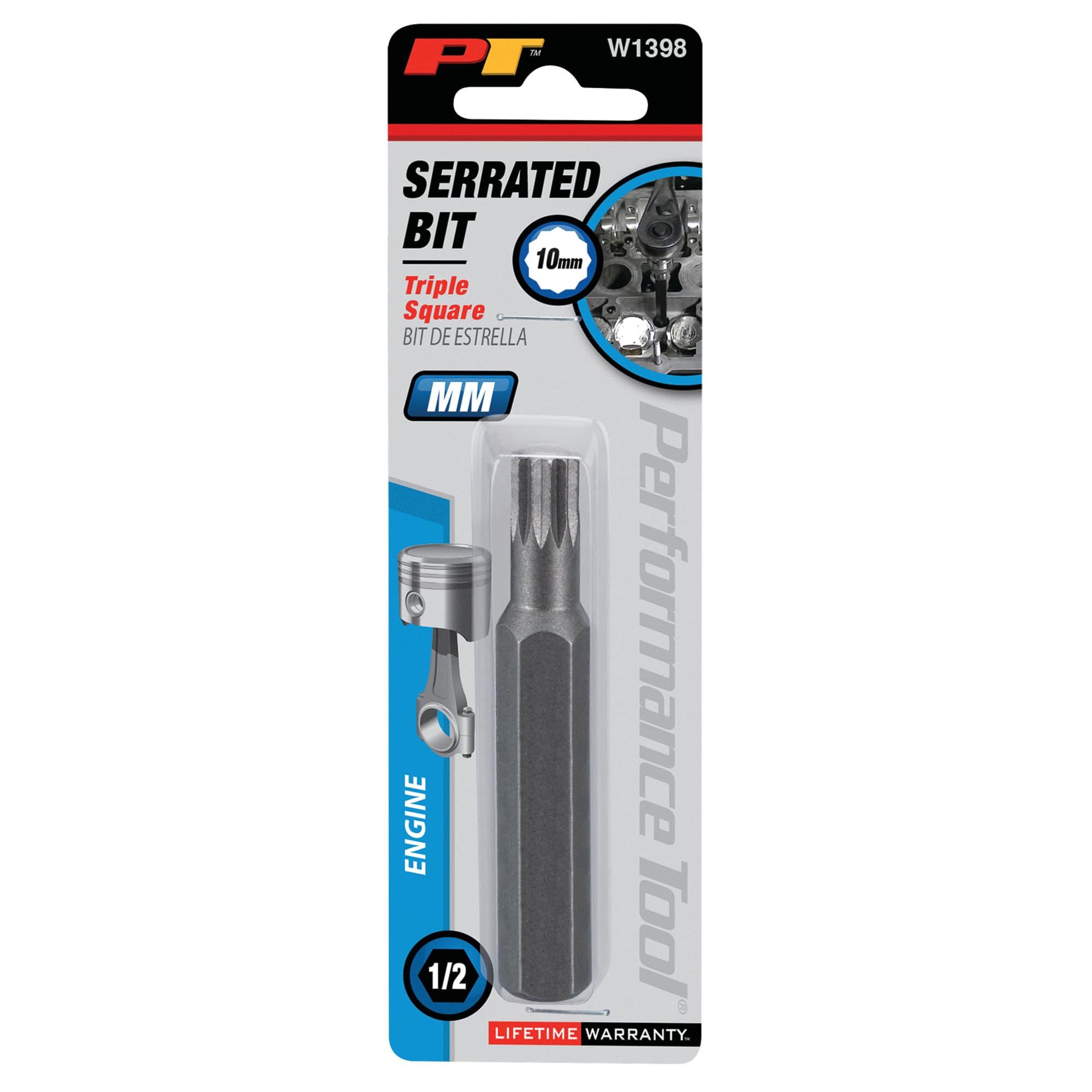 10mm Performance Tool W1398 Serrated Wrench (12 Point.), 1 Pack