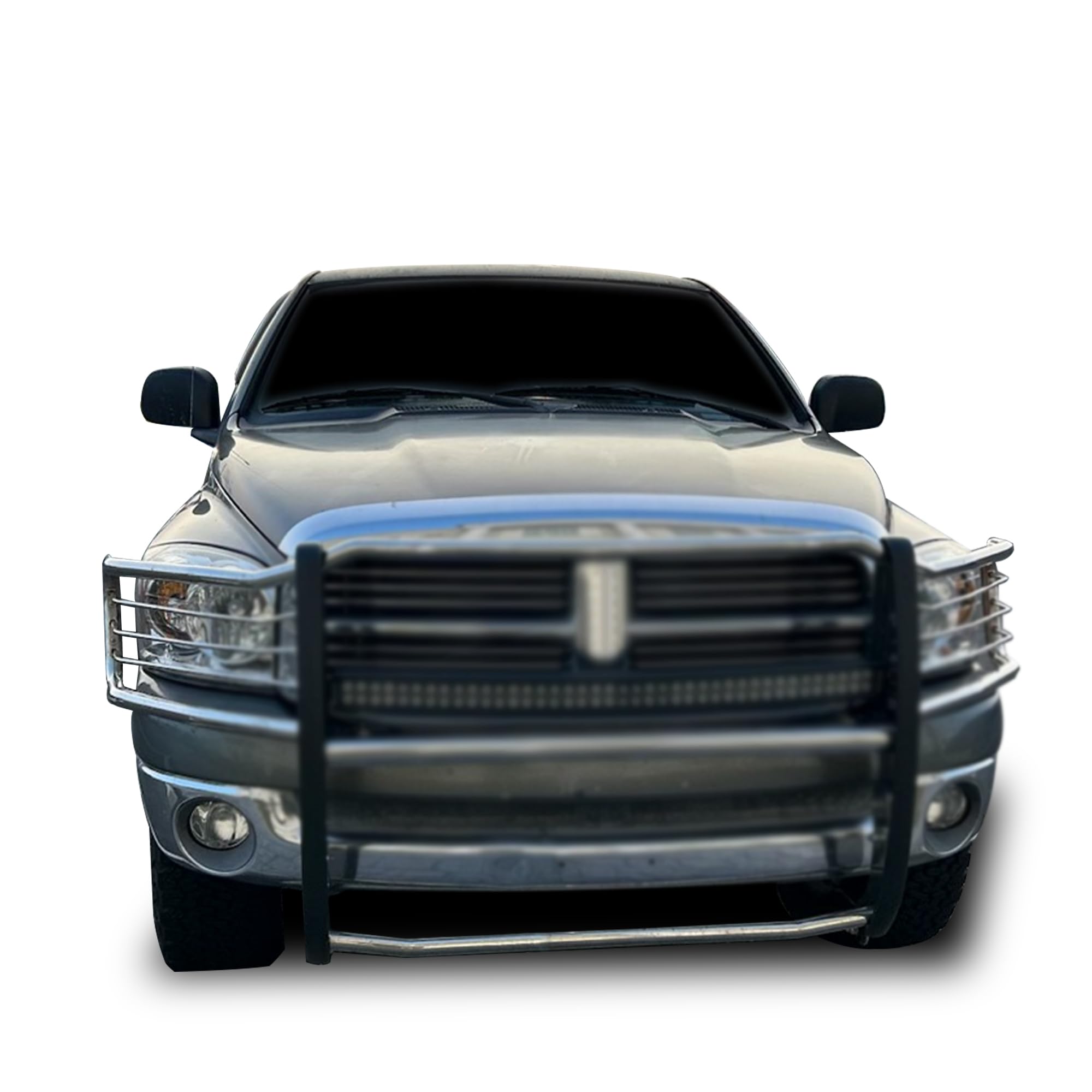 Bumper Guard Modular SS Black Horse Grille Compatible with 09-10 Dodge Ram 1500|11-18 Ram 1500|19-24 Ram 1500 Classic(Excl.Rebel & Warlock Trims)-17DG109MSS