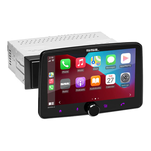 Sound Storm Laboratories Car Audio Stereo System DD7CPA-S - Apple CarPlay, Android Auto, Single Din with 7 Inch Touchscreen, Bluetooth Audio & Calling Head Unit, No CD Player, Radio Receiver