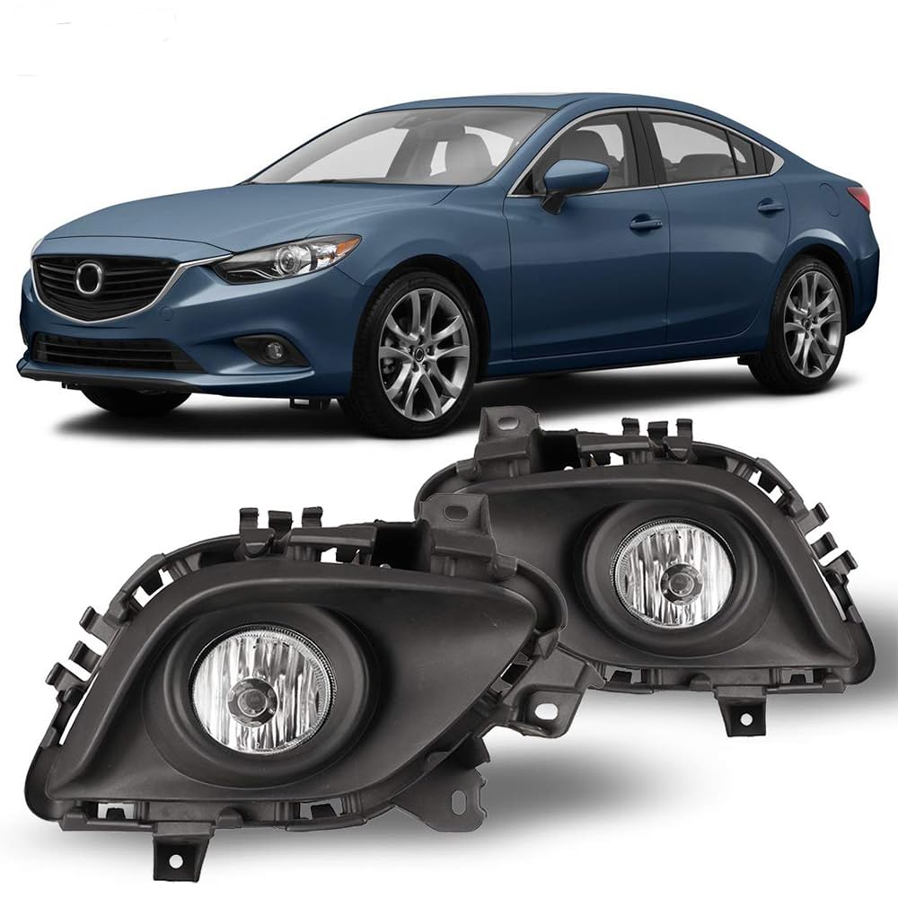 Winjet Driving Fog Lights Compatible with [2014 2015 2016 Mazda 6] + Switch + Wiring Kit