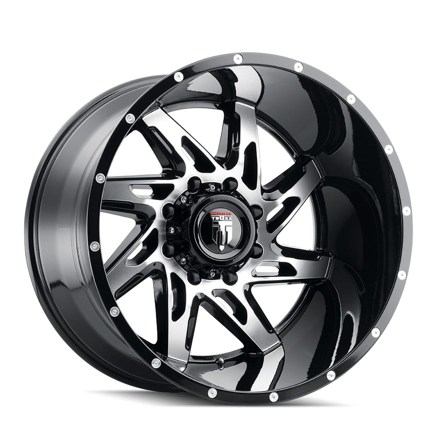Gloss Black American Truxx SPYDER Wheel with Painted (22 x 14. inches /8 x 180 mm, -76 mm Offset)