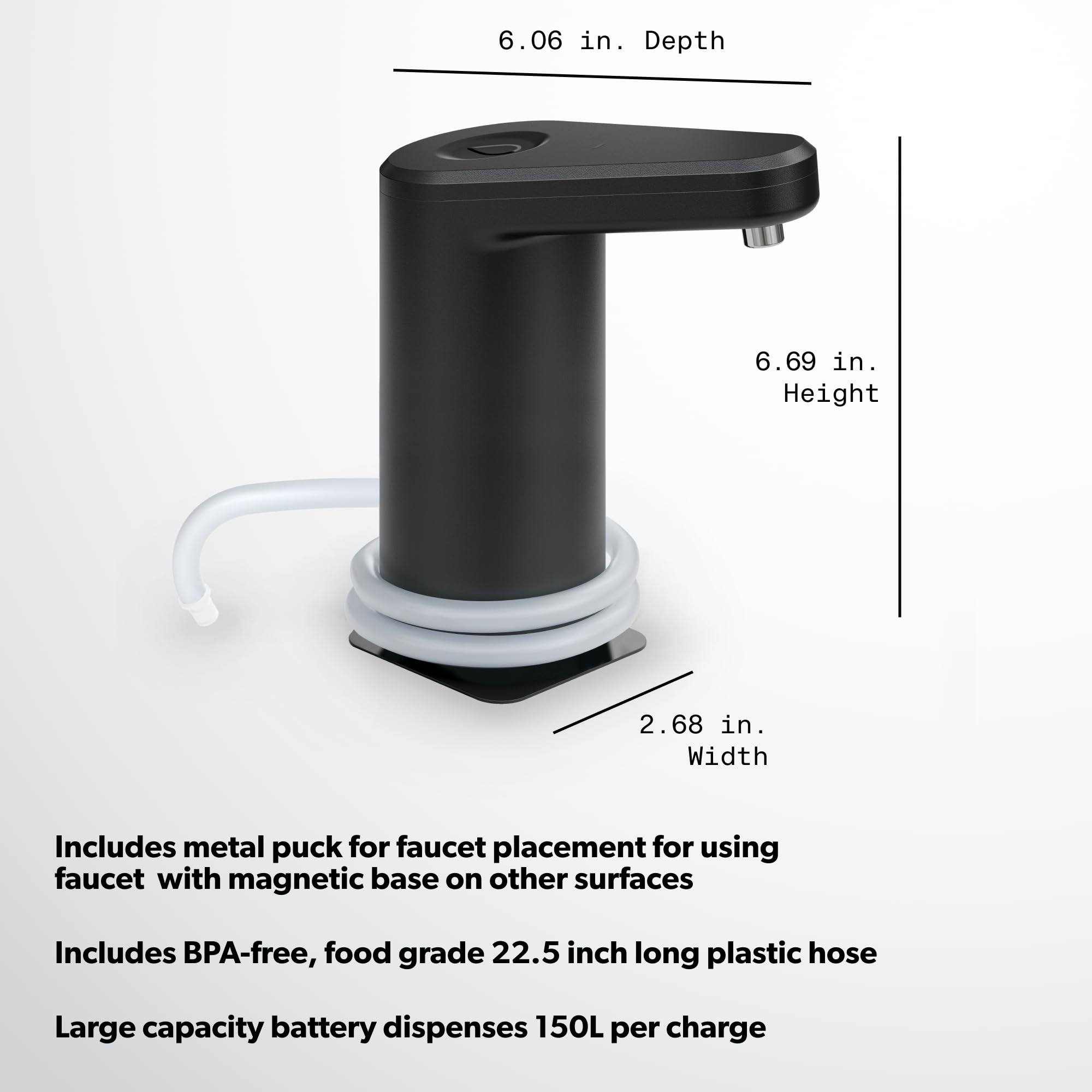 Dometic GO Water Faucet Hydration - One-Touch Operation with LED Light and Magnetic Base - Portable, Self-Powered Dispenser for Camping and Outdoors