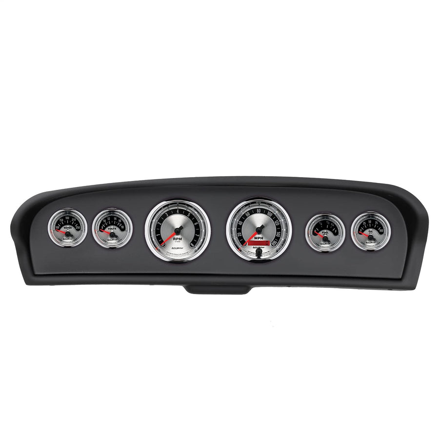 AutoMeter Dash Kit Direct Fit, Ford Truck 61-66, Tach/Mph/Fuel/Oilp/Wtmp/Volt, American Muscle (2144-01)