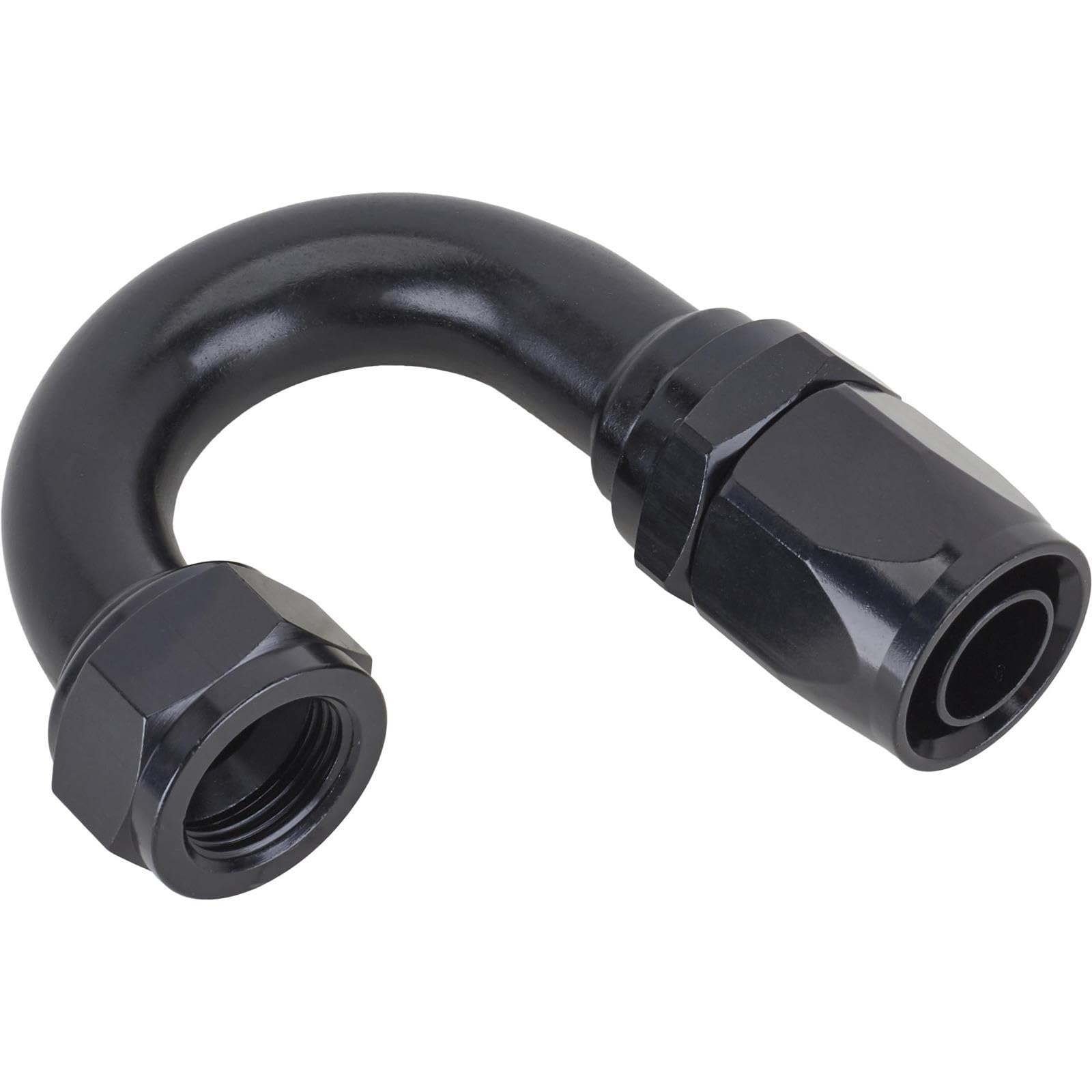 Fragola Performance Systems #12 Fem X #16 Hose 180 Deg Expanding Hose End Black 231813-BL
