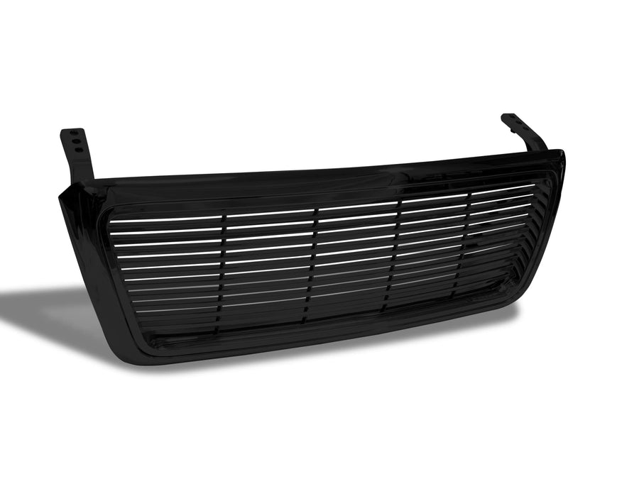 7148161 Armordillo USA Horizontal Front Hood Grille - Gloss Black Fits 2004-2008 Ford F150 F-150/2006-2008 Lincoln Mark LT
