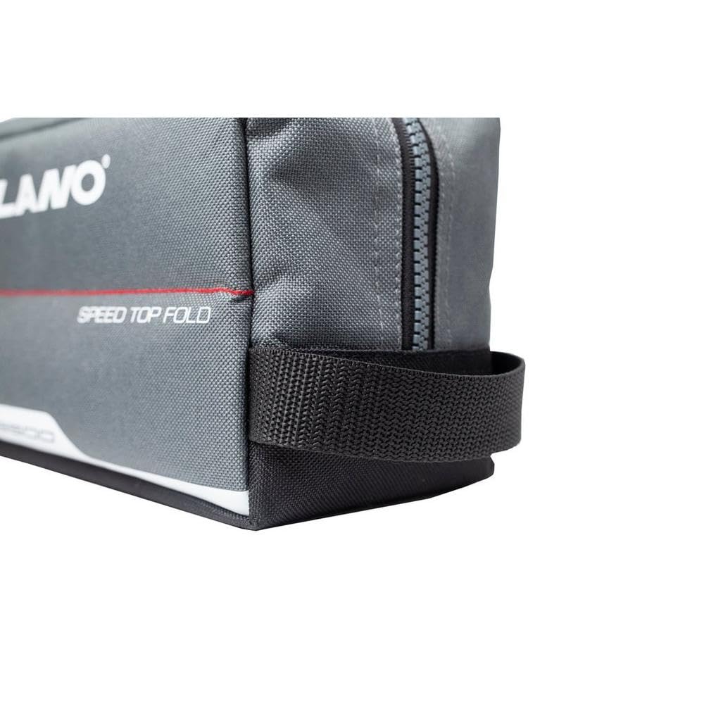 Plano 3500 Weekend Series Fold-Down Speedbag, Gray Fabric, Includes 2 3500 Stowaway Storage Boxes, Small Soft Fishing Tackle Bag with MOLLE Attachments