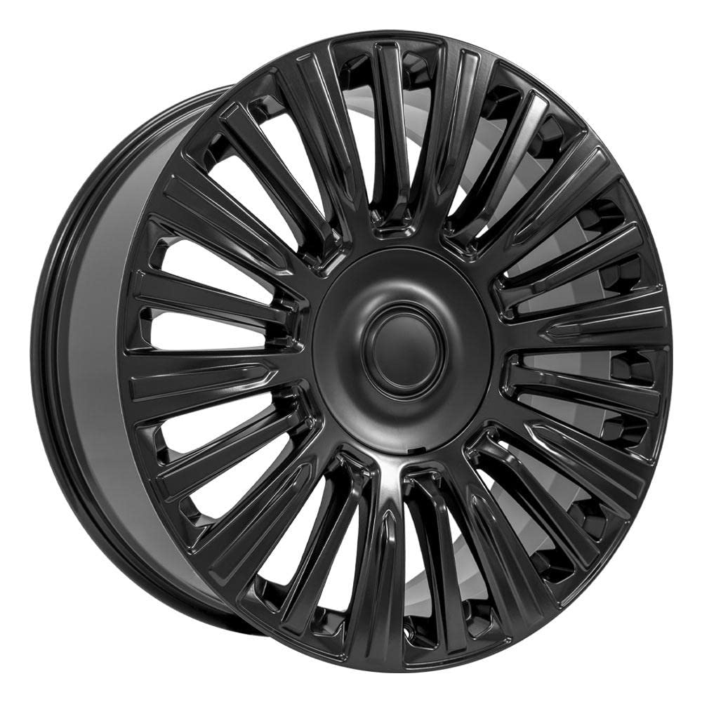 OE Wheels 22 Inch CA92 Rim Fits Escalade Premium Luxury Platimum Style 6x139.7 22x9 Satin Black - Hollander 4876 (1)